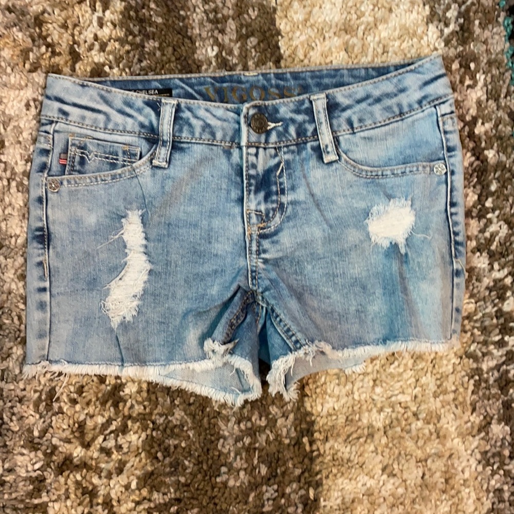 Girls Distressed Denim Shorts Sz 10
